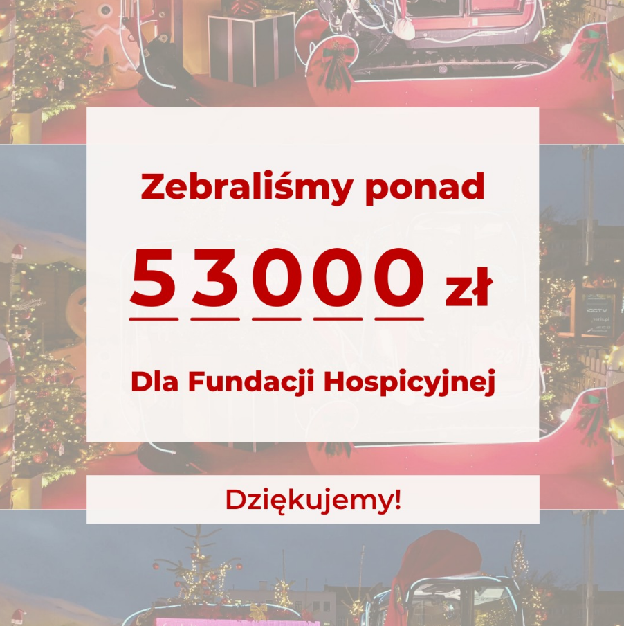 Wynik zbiórki charytatywnej Yanmar Jarmark Gdańsk 53 tysiące złotych dla Fundacji Hospicyjnej.